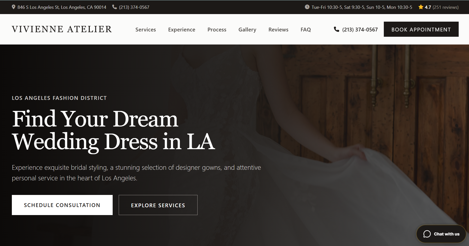 Vivienne Atelier Bridal website preview