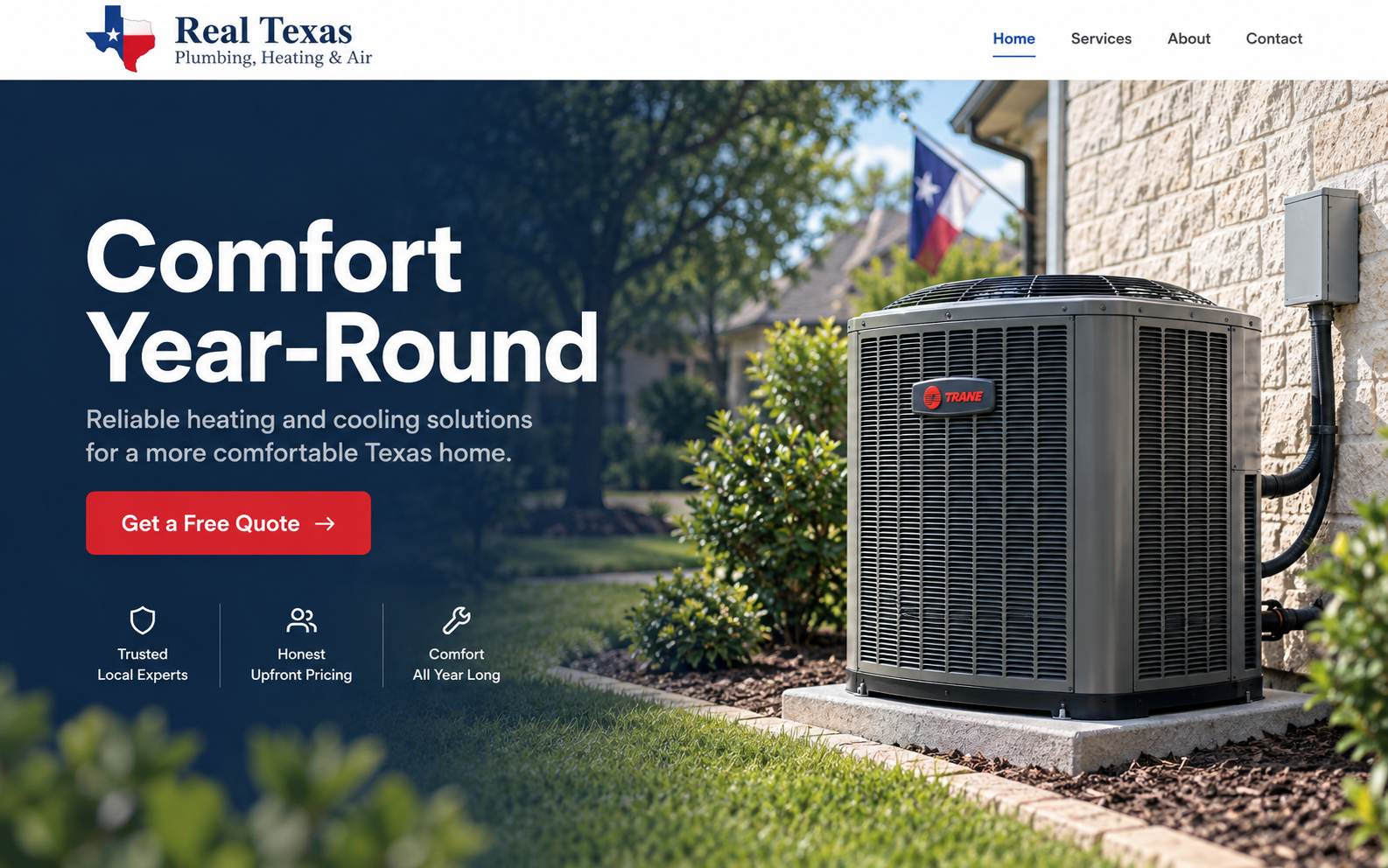 Real Texas Plumbing, Heating & Air website preview